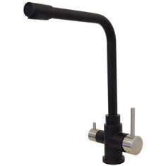 Chine La 304/316 plate-forme noire de poignées d'eau de robinet d'évier de cuisine d'acier inoxydable double de filtre de mélangeur de manière pure du robinet 3 a monté le robinet de RO fournisseur