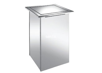 Chine boîte carrée de déchets de conception de salle de bains en métal d'acier inoxydable de Cabinet de déchets de déchets de poubelle publique matérielle de poubelle avec la couverture fournisseur