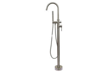Chine Robinets au plancher debout libres modernes de douche de baquet de robinets de mélangeur de douche de baignoire avec fuacet de poignée de pulvérisateur de main le double fournisseur
