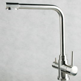 304 finition de brosse simple matérielle de mélangeur de satin de robinet de filtration d'eau du robinet de poignée d'Europ SUS316 de robinet d'acier inoxydable fournisseur