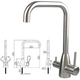Robinet d'eau matériel multifonctionnel de robinet de 3 manières d'acier inoxydable de SENTO 304/316 pour la cuisine fournisseur