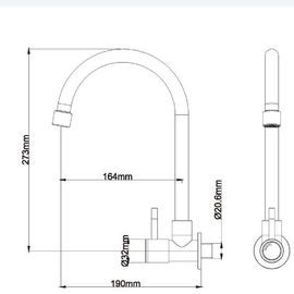 conception de vente d'acier inoxydable de porcelaine nouvelle de poignée de robinet simple chaud de cuisine fournisseur