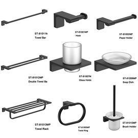 Matériel simple fixé au mur d'acier inoxydable de couleur de noir de support de porte-serviettes de rail de serviette de bonne qualité fournisseur