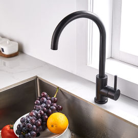 Acier simple de robinet de cuisine de poignée de robinet de Matte Black Goose Neck Kitchen 304/316 matériel fournisseur