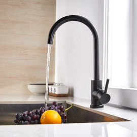 Acier simple de robinet de cuisine de poignée de robinet de Matte Black Goose Neck Kitchen 304/316 matériel fournisseur