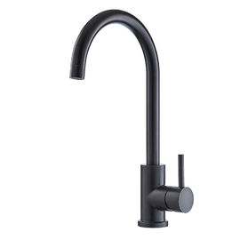Acier simple de robinet de cuisine de poignée de robinet de Matte Black Goose Neck Kitchen 304/316 matériel fournisseur
