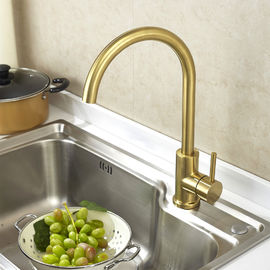 La plate-forme de robinets de cuisine de corps de l'acier 304 ou 316 de garnitures d'articles de Saniary a monté le robinet simple de couleur d'or de trou fournisseur