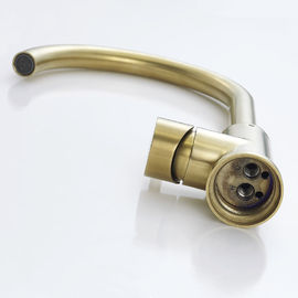 La plate-forme de robinets de cuisine de corps de l'acier 304 ou 316 de garnitures d'articles de Saniary a monté le robinet simple de couleur d'or de trou fournisseur