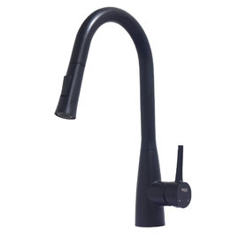 Le 304/316 2 noir matériel en acier de la manière CUPC tirent en bas du robinet de mélangeur de cuisine de robinet d'eau de robinet de cuisine avec le jet fournisseur