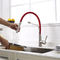 L'évier simple sanitaire d'acier inoxydable de poignée des articles UPC tape le mélangeur le caoutchouc que rouge retirent le robinet de cuisine de 2 Funtions fournisseur