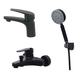 couleur sanitaire de noir de mélangeur de bassin de 304 de main de douche de mur de bâti de robinet en acier sStainless en trois pièces de douche articles de Comercial fournisseur