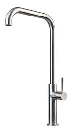 Le satin de fantaisie de mélangeur de salle de bains de robinet d'eau a balayé le robinet simple de finition de bassin de poignée fournisseur