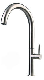 robinets d'évier de vanité de salle de bains de robinet de mélangeur d'eau chaude et froide de poignée simple de 304 matériels d'acier inoxydable fournisseur